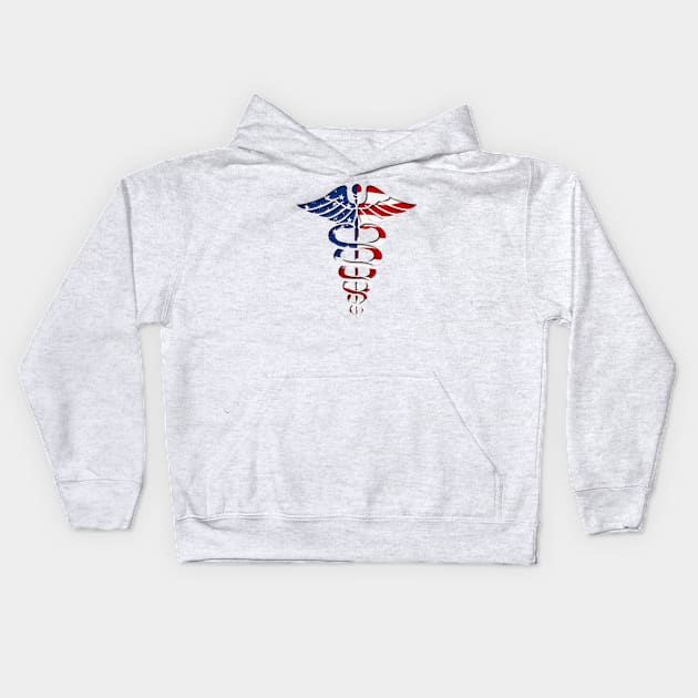 American Caduceus Kids Hoodie by Dual Rogue